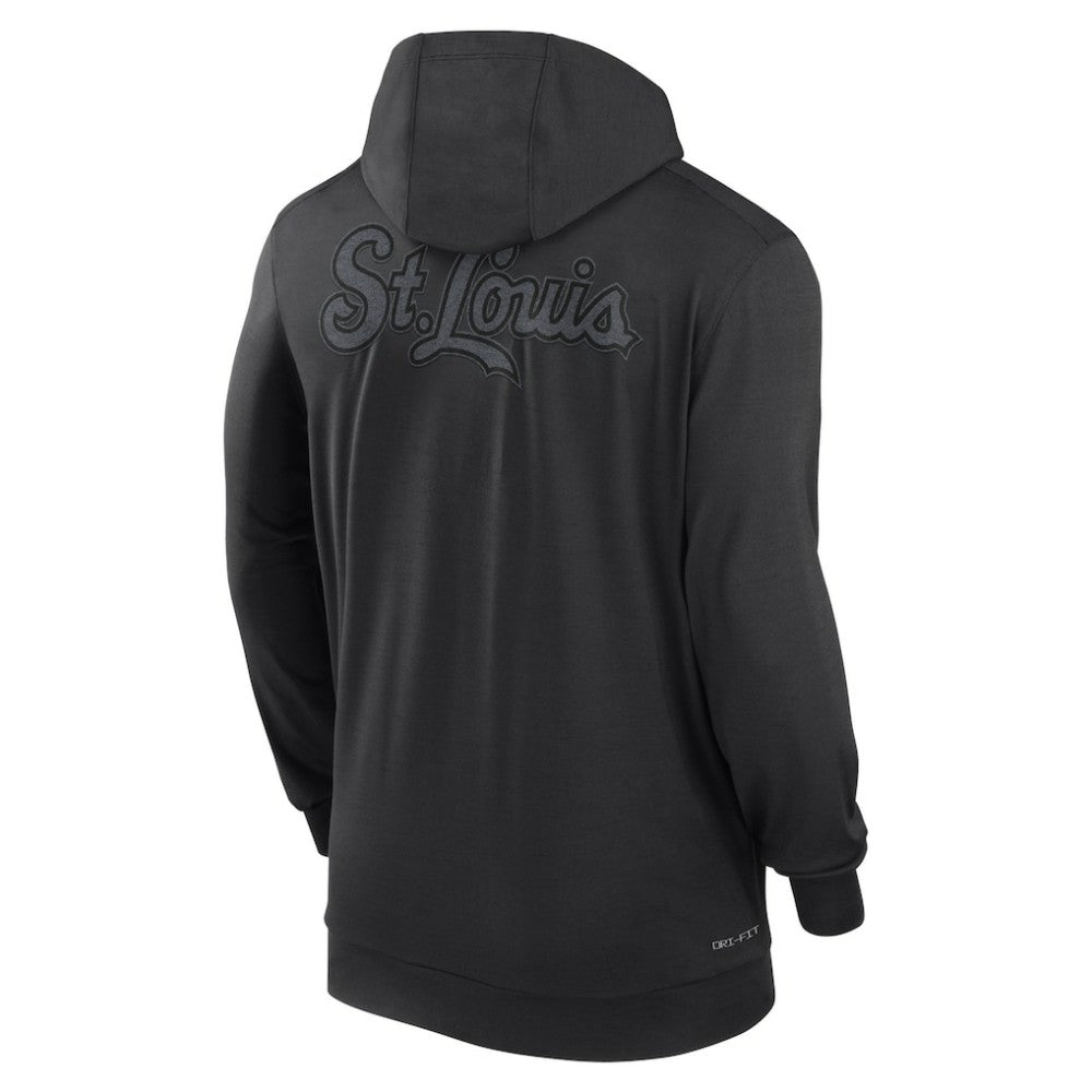 St. Louis Cardinals Authentic Collection Travel Performance Lightweight Full-Zip Hoodie Black