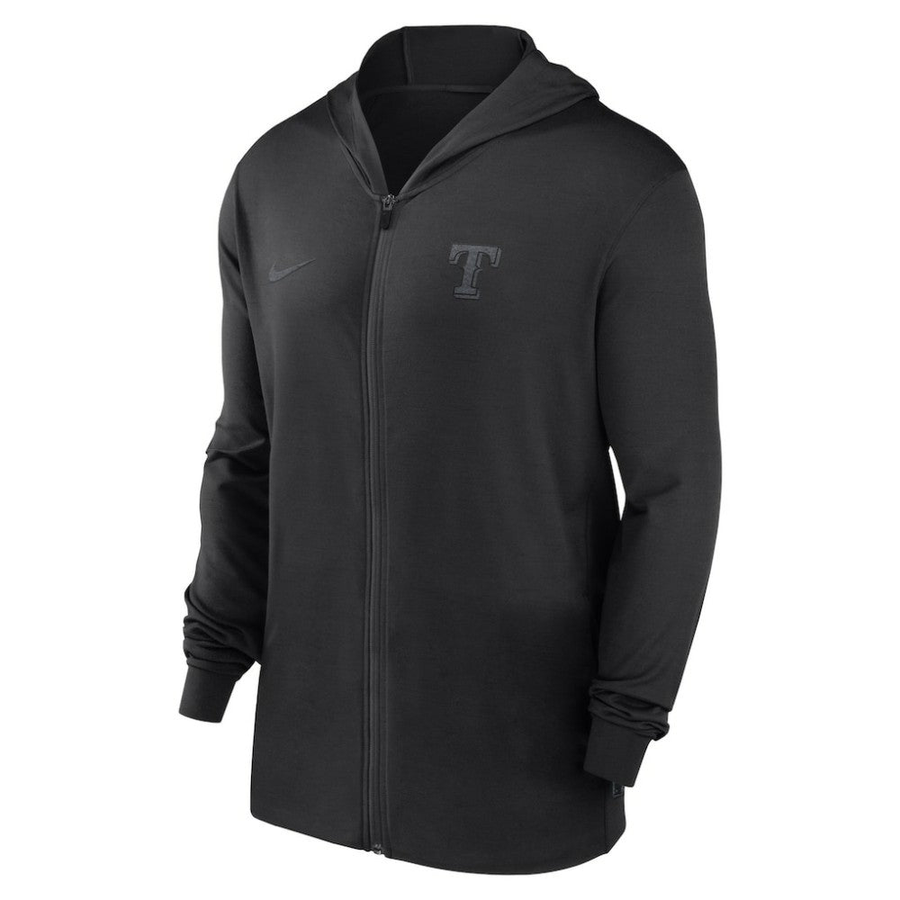 Texas Rangers Authentic Collection Travel Performance Lightweight Full-Zip Hoodie Black