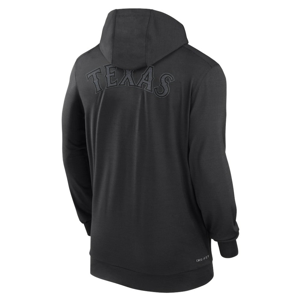 Texas Rangers Authentic Collection Travel Performance Lightweight Full-Zip Hoodie Black