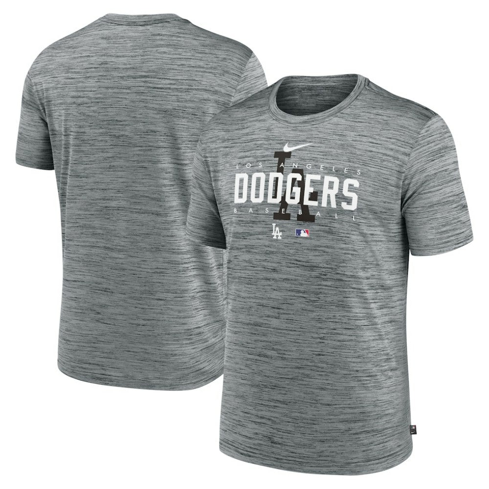 Los Angeles Dodgers Authentic Collection Velocity Performance Practice T-Shirt Heather Gray
