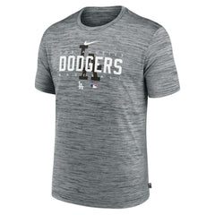 Los Angeles Dodgers Authentic Collection Velocity Performance Practice T-Shirt Heather Gray