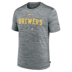 Milwaukee Brewers Authentic Collection Velocity Performance Practice T-Shirt Heather Gray