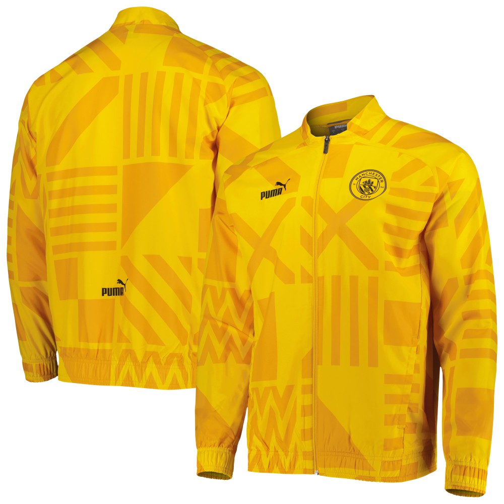 Manchester City Pre-Match Raglan Full-Zip Training Jacket - Yellow outlet