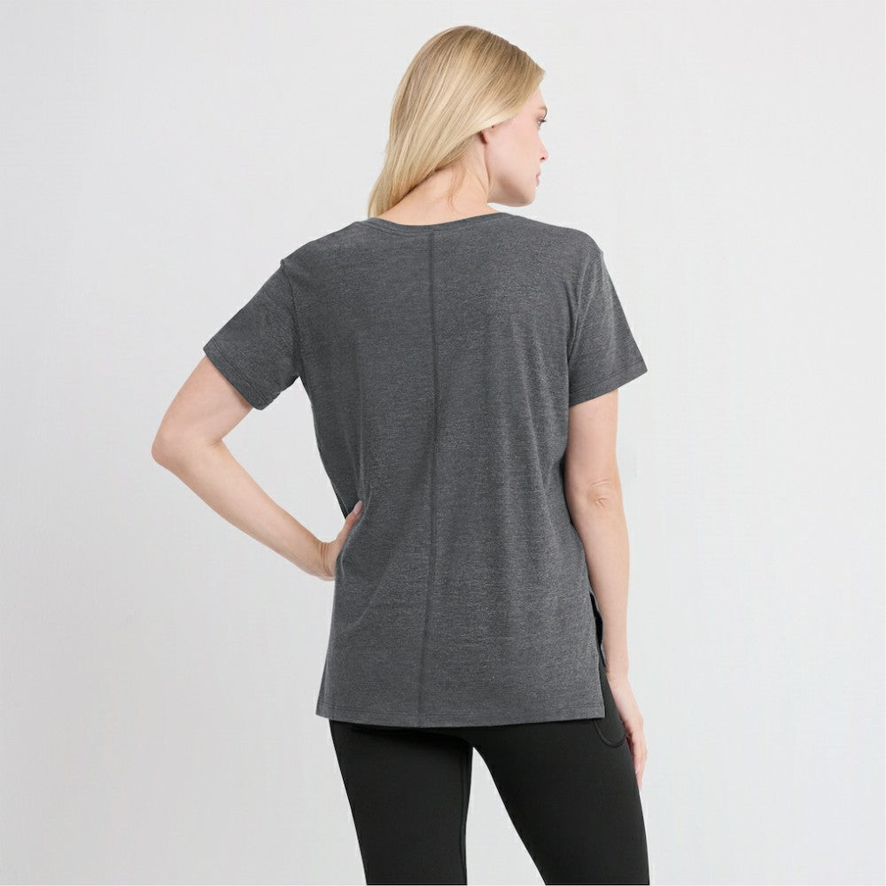 Los Angeles Angels Women's Authentic Collection Early Work Tri-Blend T-Shirt Heather Charcoal