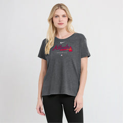 Atlanta Braves Women's Authentic Collection Early Work Tri-Blend T-Shirt Heather Charcoal