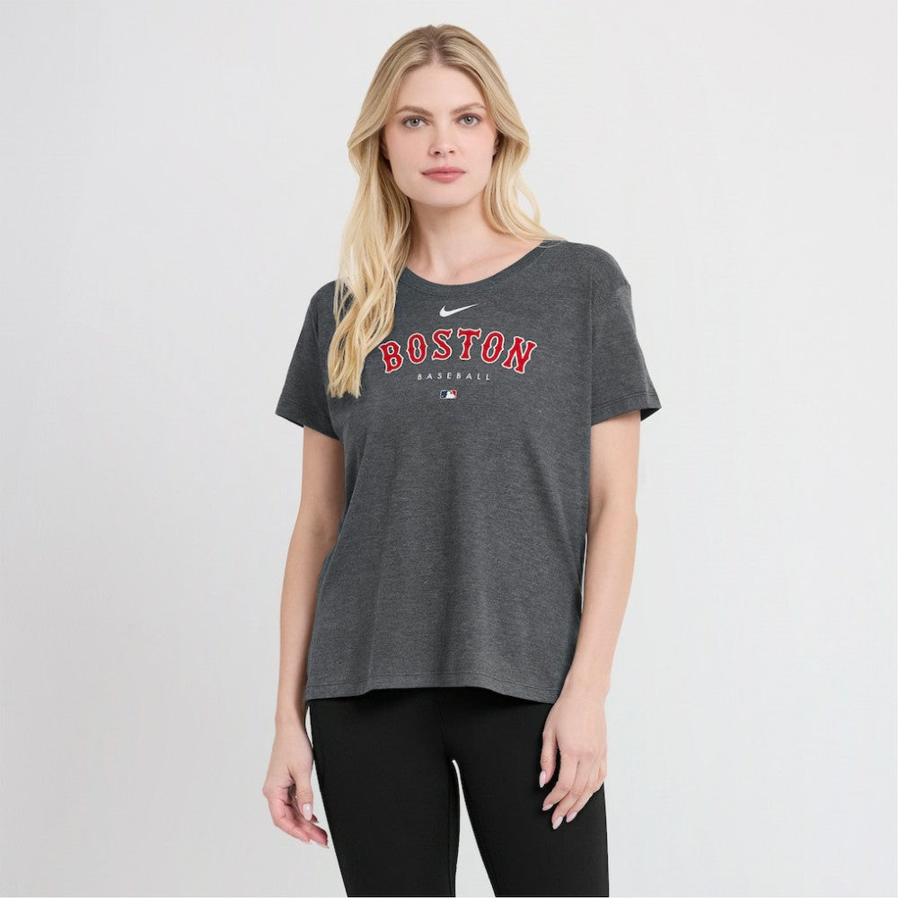 Boston Red Sox Women's Authentic Collection Early Work Tri-Blend T-Shirt Heather Charcoal