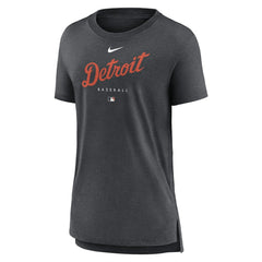 Detroit Tigers Women's Authentic Collection Early Work Tri-Blend T-Shirt Heather Charcoal