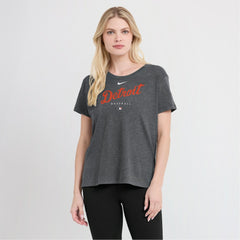 Detroit Tigers Women's Authentic Collection Early Work Tri-Blend T-Shirt Heather Charcoal