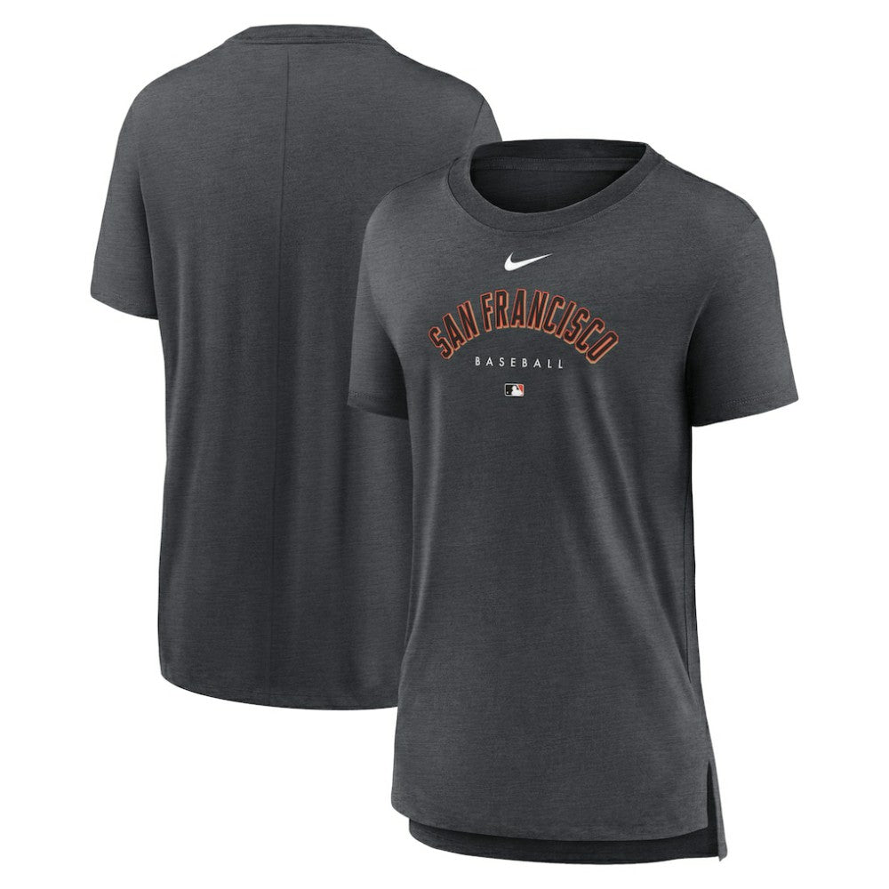 San Francisco Giants Women's Authentic Collection Early Work Tri-Blend T-Shirt Heather Charcoal