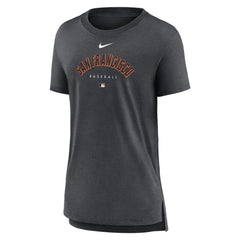 San Francisco Giants Women's Authentic Collection Early Work Tri-Blend T-Shirt Heather Charcoal