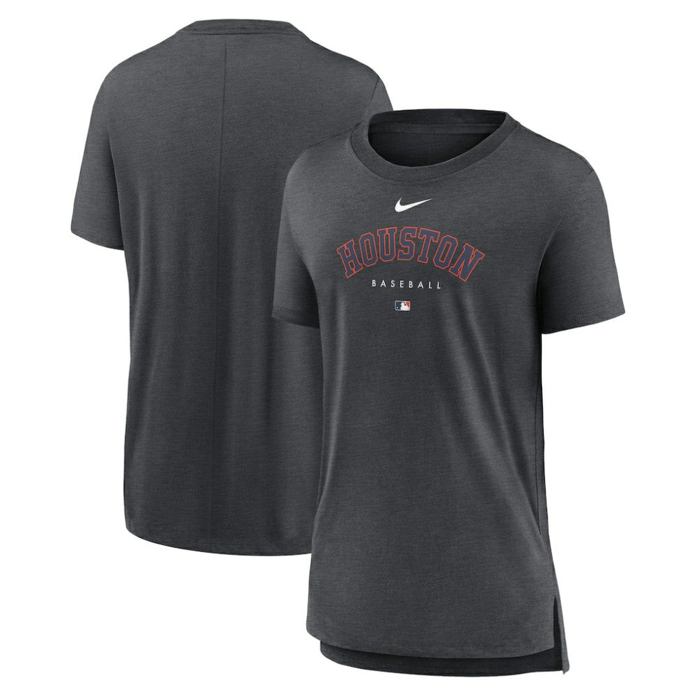 Houston Astros Women's Authentic Collection Early Work Tri-Blend T-Shirt Heather Charcoal