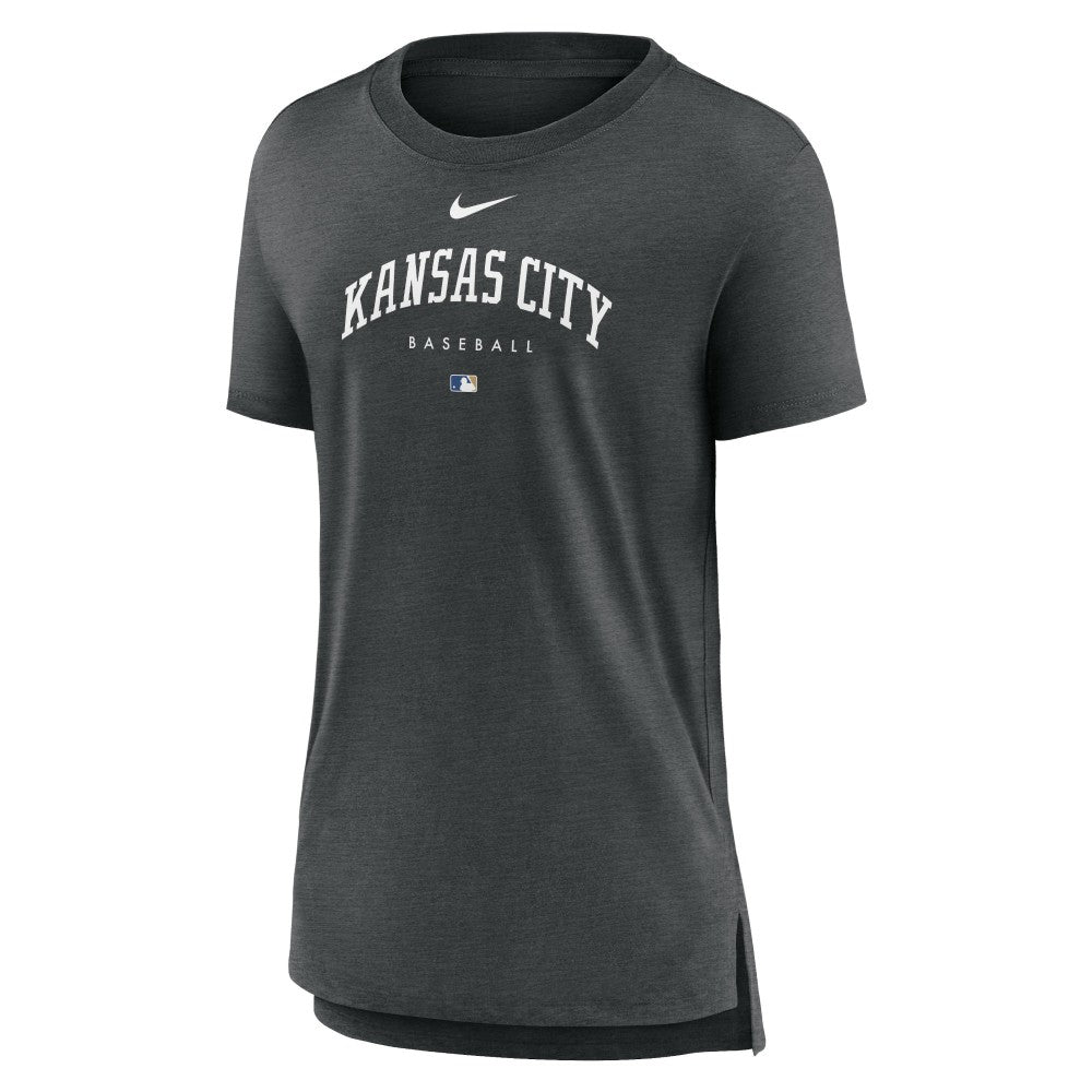 Kansas City Royals Women's Authentic Collection Early Work Tri-Blend T-Shirt Heather Charcoal