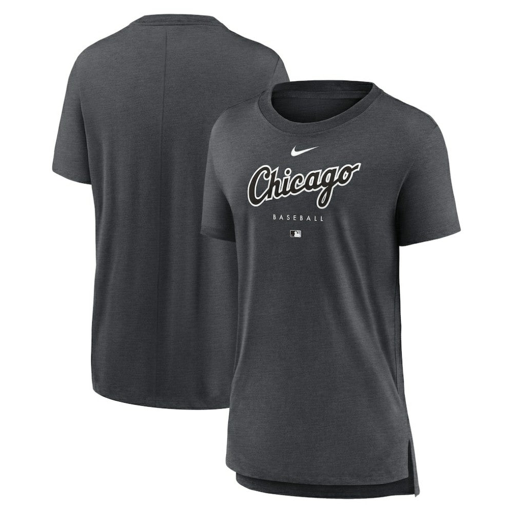 Chicago White Sox Women's Authentic Collection Early Work Tri-Blend T-Shirt Heather Charcoal