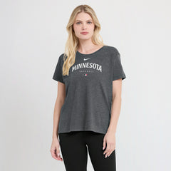 Minnesota Twins Women's Authentic Collection Early Work Tri-Blend T-Shirt Heather Charcoal