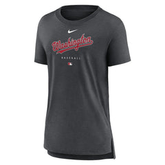 Washington Nationals Women's Authentic Collection Early Work Tri-Blend T-Shirt Heather Charcoal