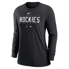 Colorado Rockies Women's Authentic Collection Legend Performance Long Sleeve T-Shirt Black
