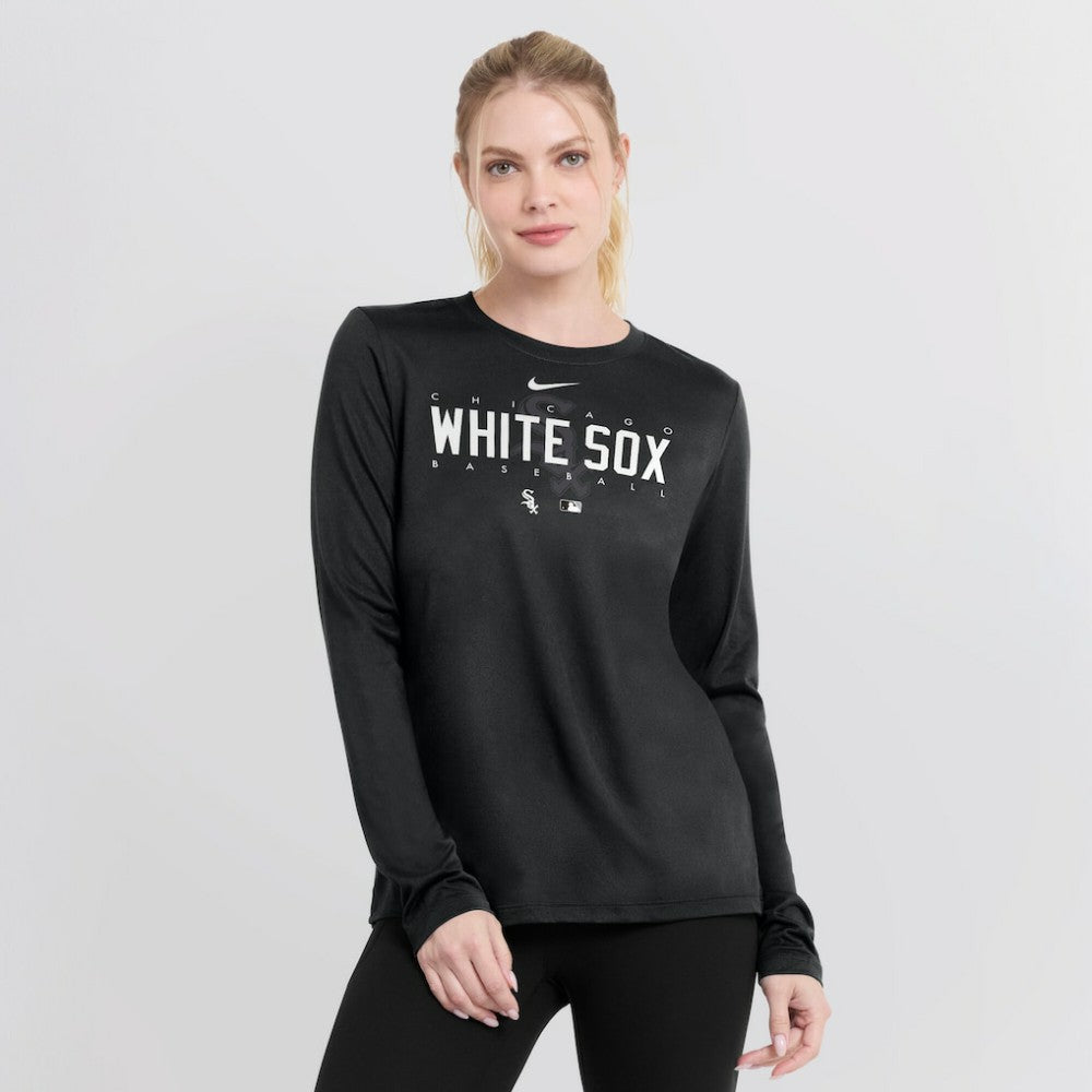Chicago White Sox Women's Authentic Collection Legend Performance Long Sleeve T-Shirt Black