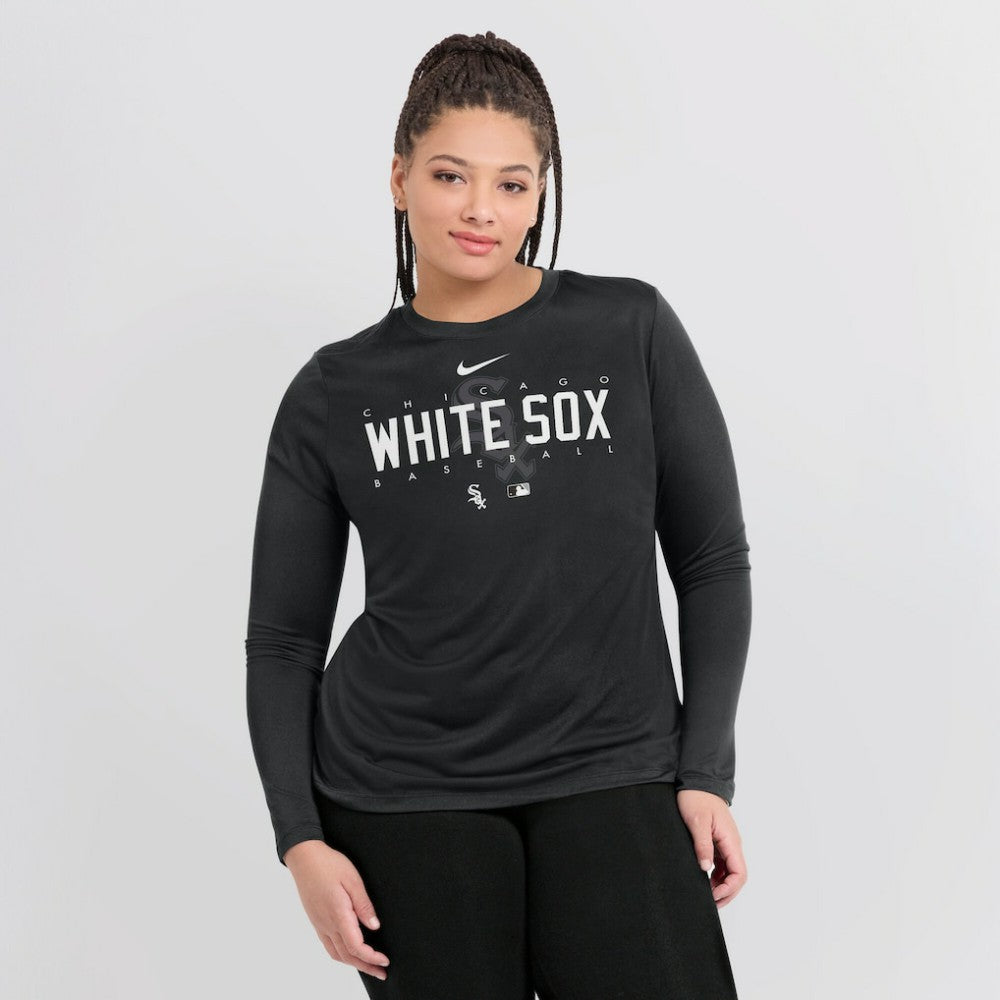 Chicago White Sox Women's Authentic Collection Legend Performance Long Sleeve T-Shirt Black