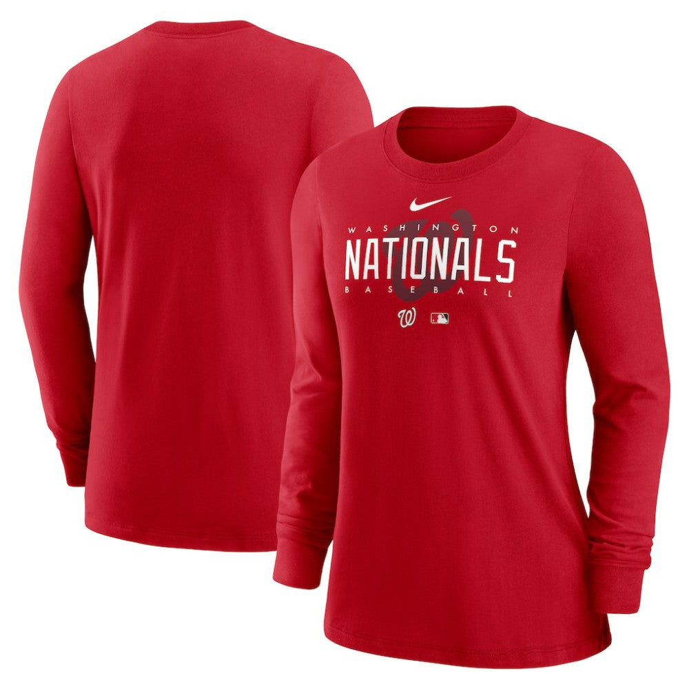 Washington Nationals Women's Authentic Collection Legend Performance Long Sleeve T-Shirt Red