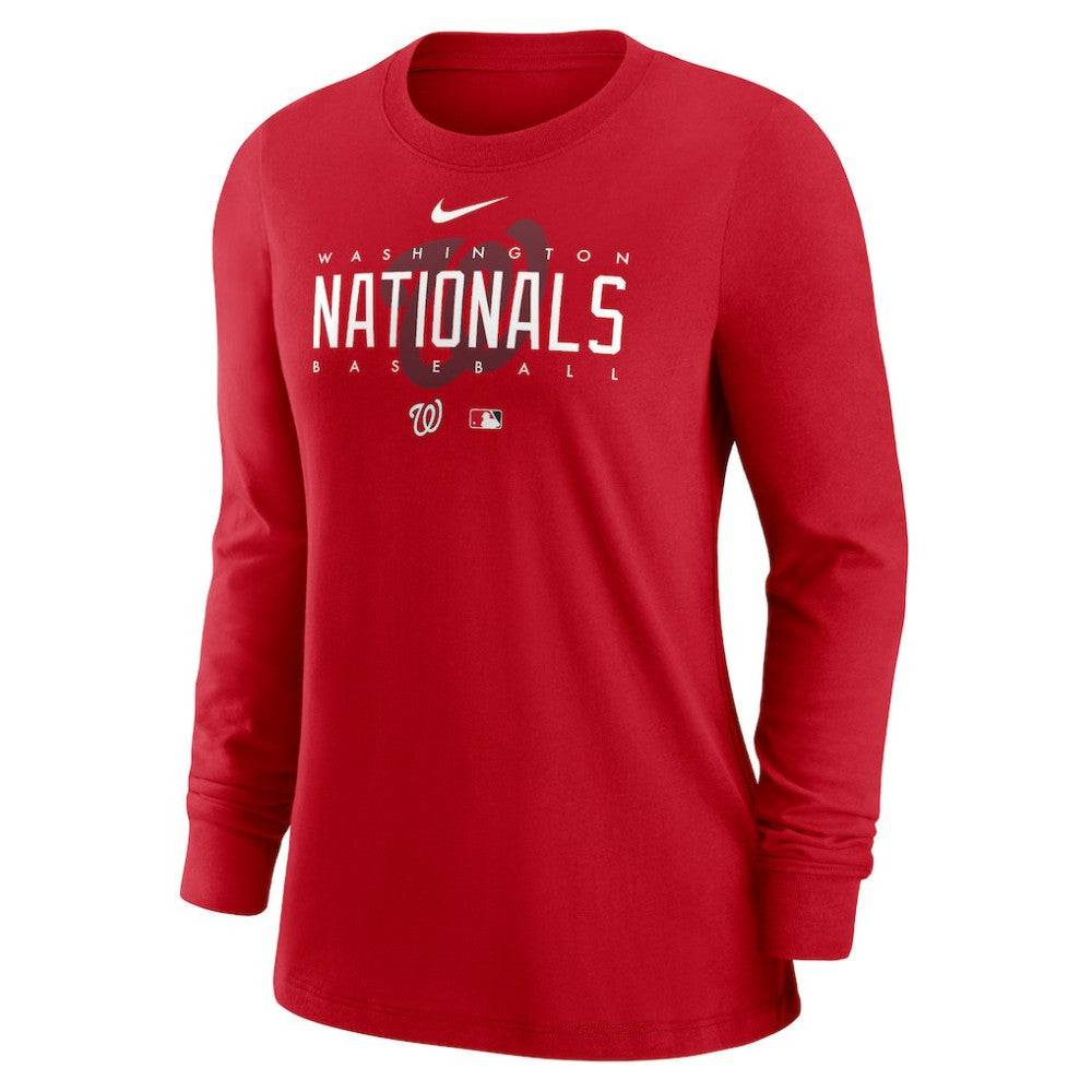 Washington Nationals Women's Authentic Collection Legend Performance Long Sleeve T-Shirt Red