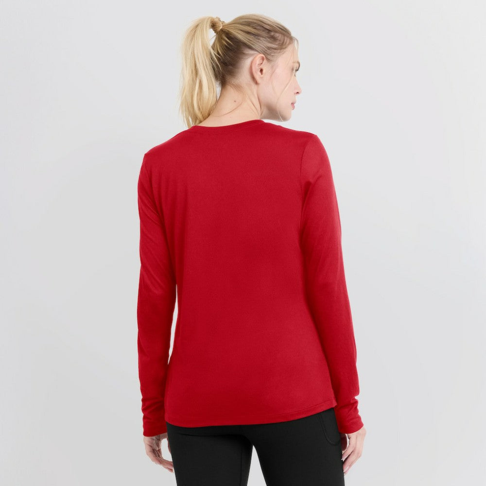 Washington Nationals Women's Authentic Collection Legend Performance Long Sleeve T-Shirt Red