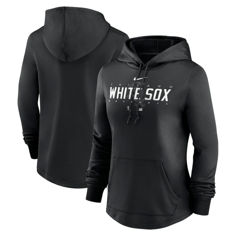 Chicago White Sox Women's Authentic Collection Pregame Performance Pullover Hoodie Black