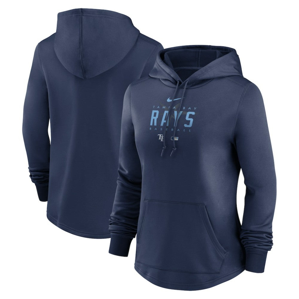 Tampa Bay Rays Women's Authentic Collection Pregame Performance Pullover Hoodie Navy