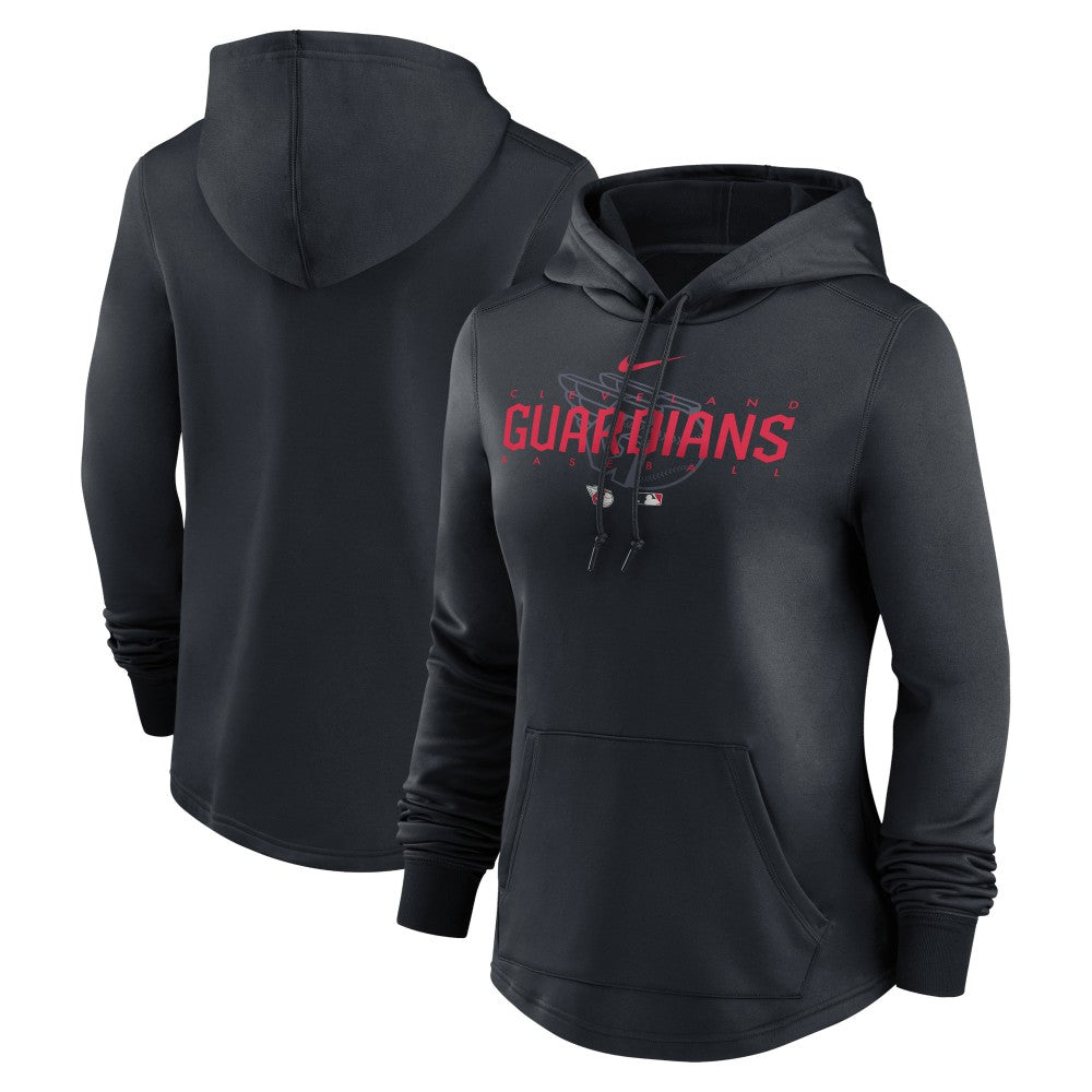 Cleveland Guardians Women's Authentic Collection Pregame Performance Pullover Hoodie Navy