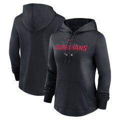Cleveland Guardians Women's Authentic Collection Pregame Performance Pullover Hoodie Navy