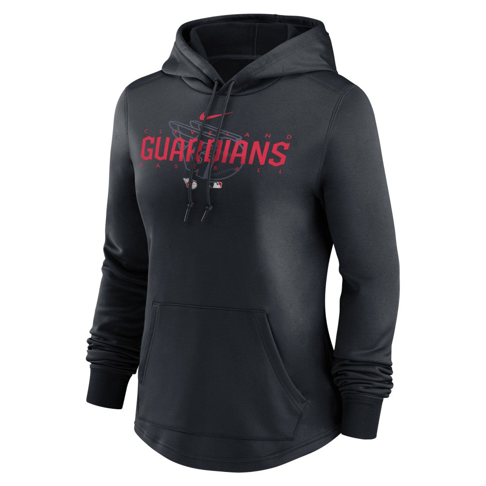 Cleveland Guardians Women's Authentic Collection Pregame Performance Pullover Hoodie Navy