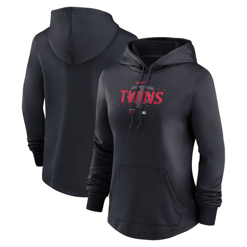 Minnesota Twins Women's Authentic Collection Pregame Performance Pullover Hoodie Black