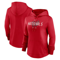 Washington Nationals Women's Authentic Collection Pregame Performance Pullover Hoodie Red