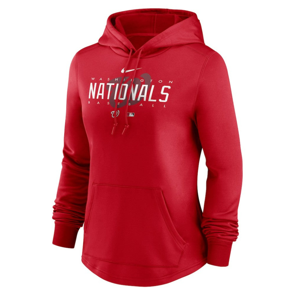 Washington Nationals Women's Authentic Collection Pregame Performance Pullover Hoodie Red