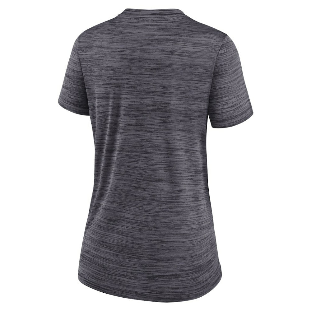 Colorado Rockies Women's Authentic Collection Velocity Practice Performance V-Neck T-Shirt Black