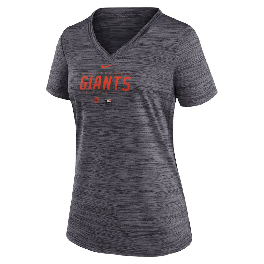 San Francisco Giants Women's Authentic Collection Velocity Practice Performance V-Neck T-Shirt Black