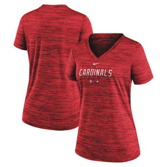 St. Louis Cardinals Women's Authentic Collection Velocity Practice Performance V-Neck T-Shirt Red
