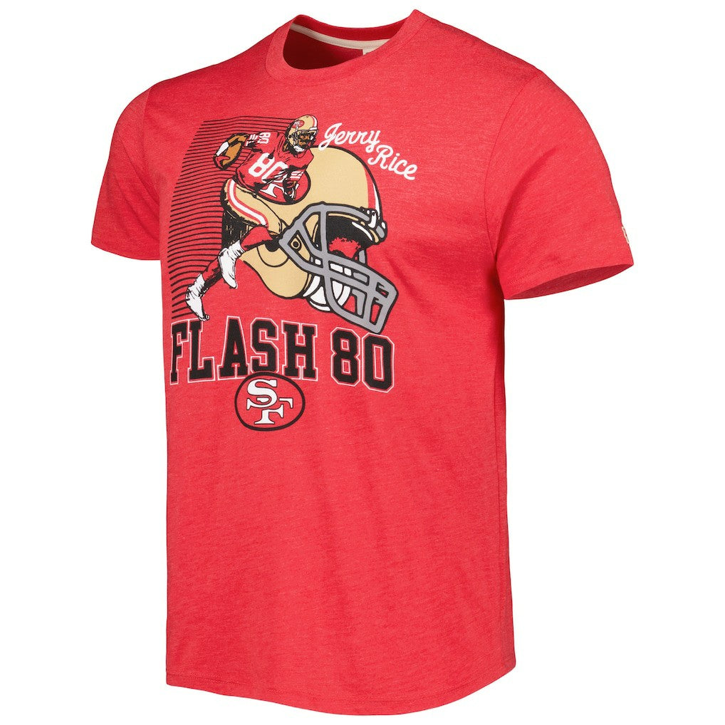 Jerry Rice San Francisco 49ers Homage Unisex Caricature Retired Player Tri-Blend T-Shirt - Scarlet for sale