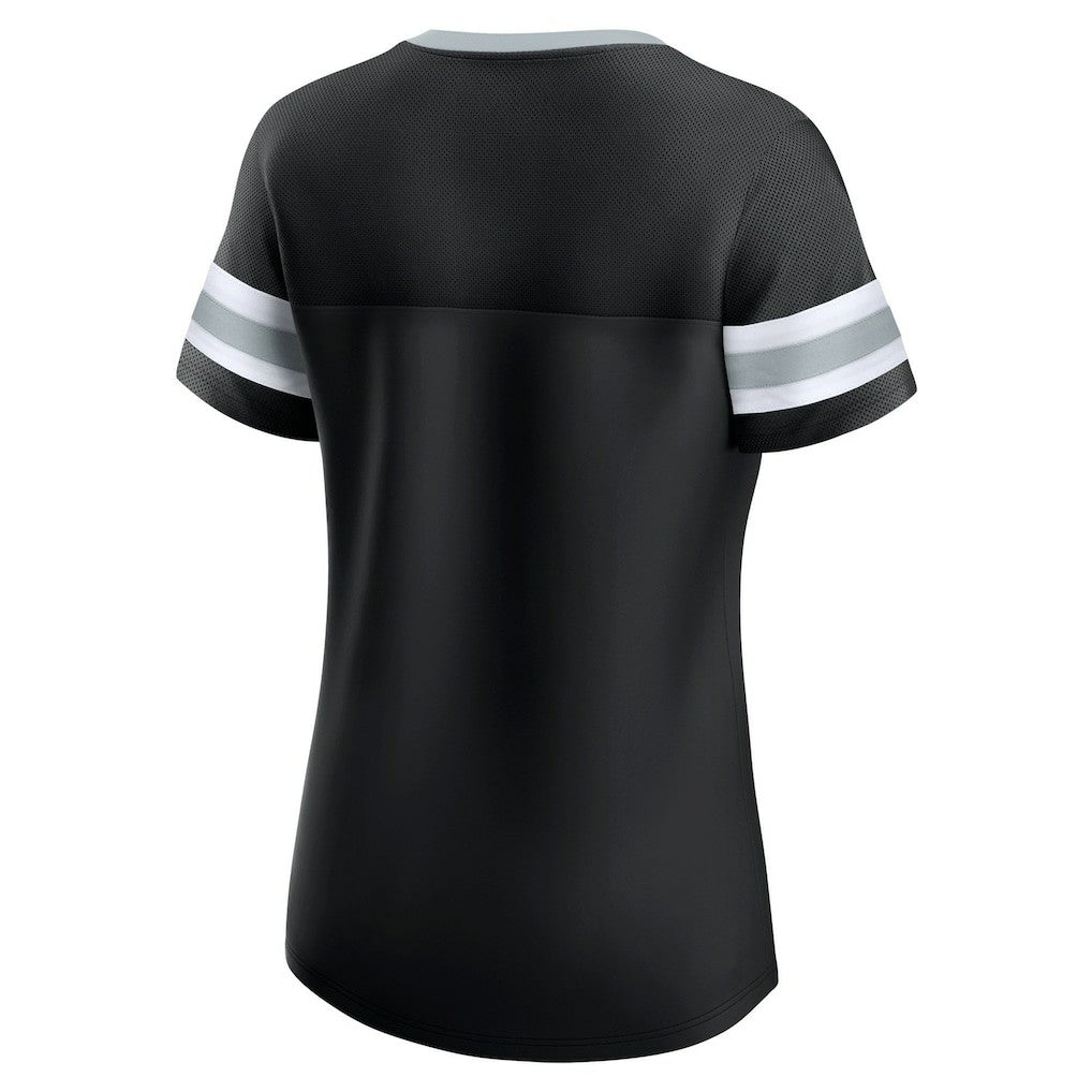 Las Vegas Raiders Women's Plus Size Original State Lace-Up T-Shirt - Black for sale