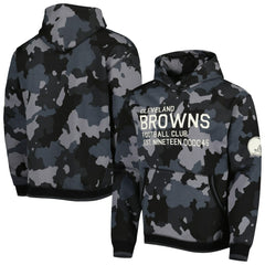 Cleveland Browns The Wild Collective Camo Pullover Hoodie - Black for sale