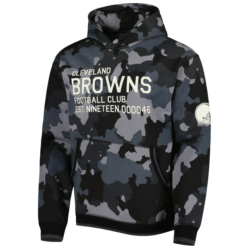 Cleveland Browns The Wild Collective Camo Pullover Hoodie - Black for sale