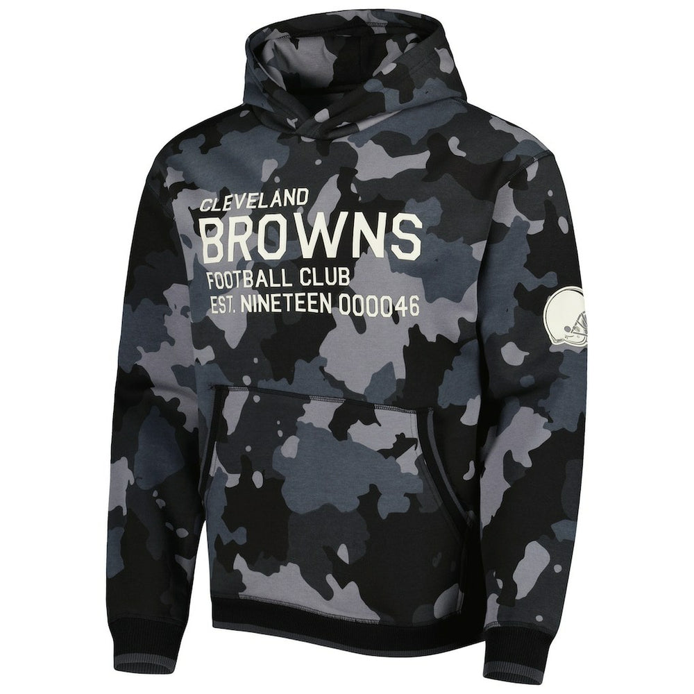 Cleveland Browns The Wild Collective Camo Pullover Hoodie - Black for sale