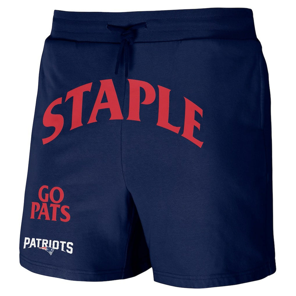 New England Patriots NFL x Staple Throwback Vintage Wash Fleece Shorts - Navy discount