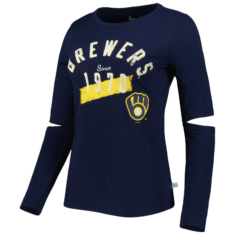 Milwaukee Brewers Touch Women's Formation Long Sleeve T-Shirt Navy