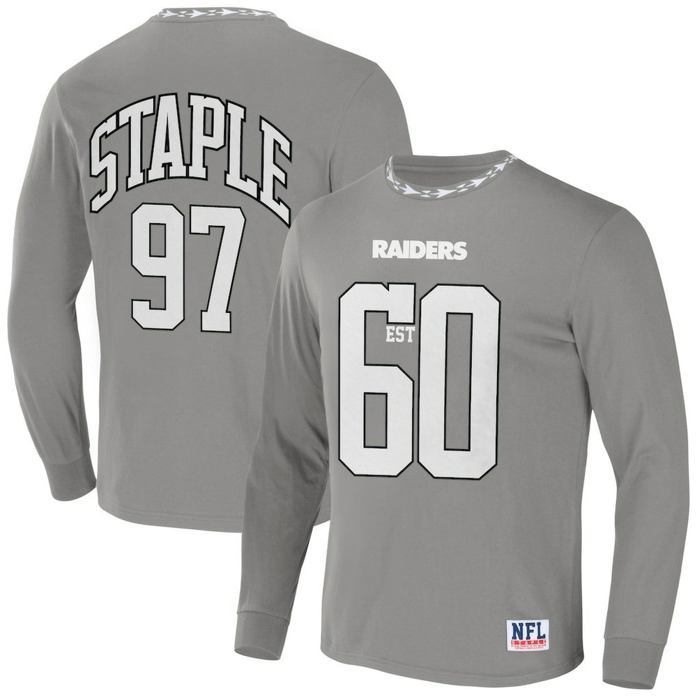 Las Vegas Raiders NFL x Staple Core Team Long Sleeve T-Shirt - Gray on sale