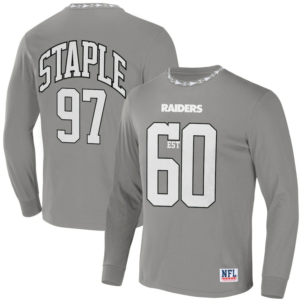 Las Vegas Raiders NFL x Staple Core Team Long Sleeve T-Shirt - Gray on sale