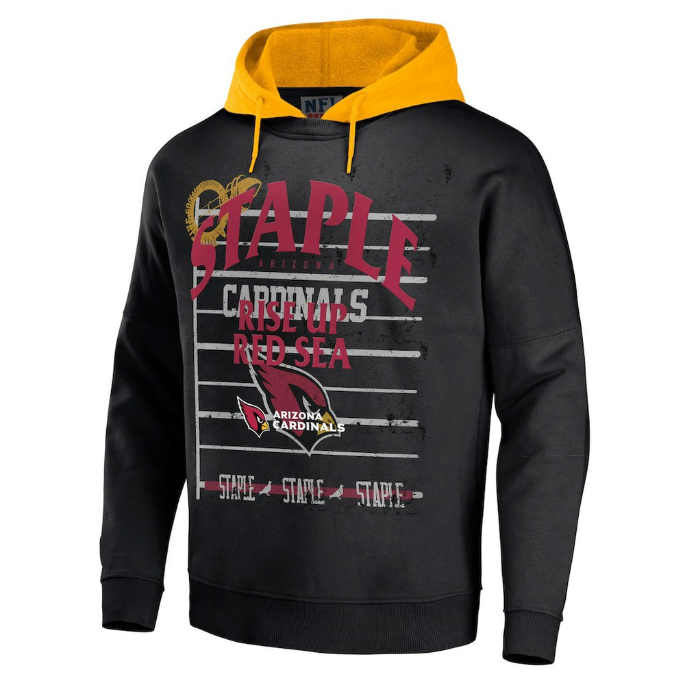 Arizona Cardinals NFL x Staple Throwback Vintage Wash Pullover Hoodie - Black cheap