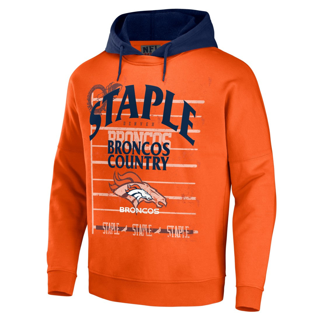 Denver Broncos NFL x Staple Throwback Vintage Wash Pullover Hoodie - Orange sale
