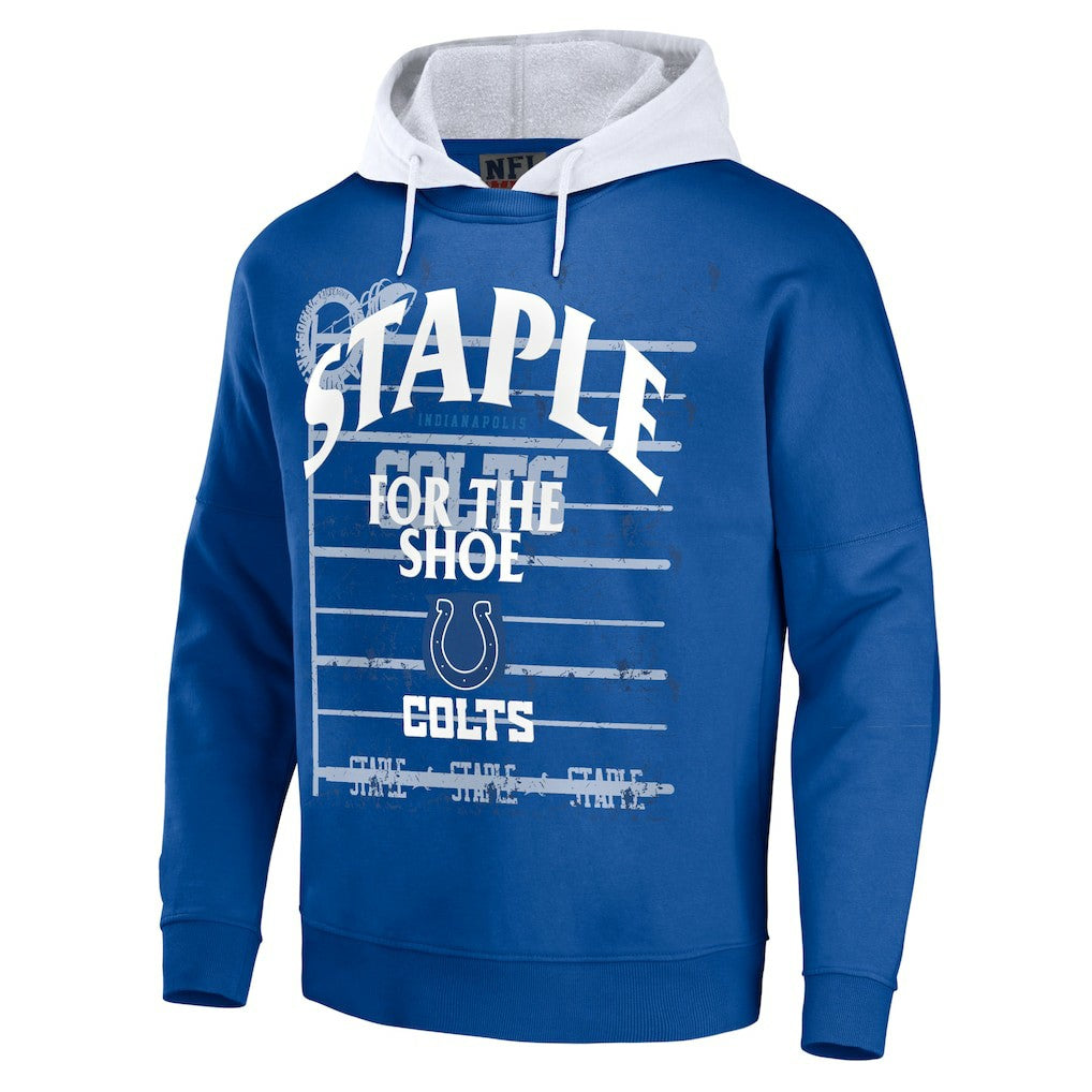 Indianapolis Colts NFL x Staple Throwback Vintage Wash Pullover Hoodie - Blue on sale