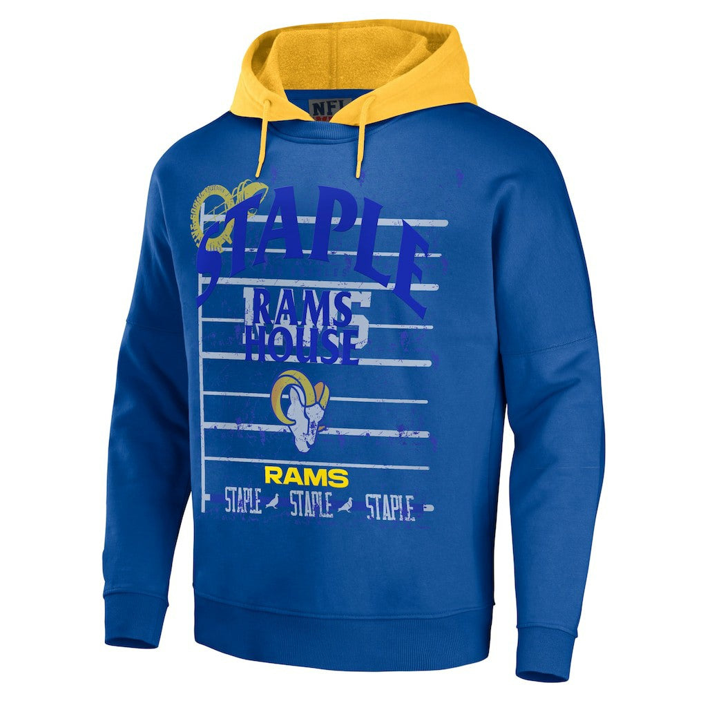 Los Angeles Rams NFL x Staple Throwback Vintage Wash Pullover Hoodie - Navy for sale