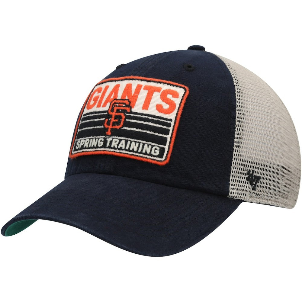San Francisco Giants Four Stroke Clean Up Trucker Snapback Hat Black/Tan